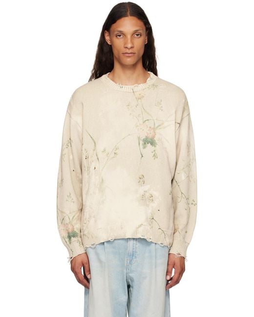 R13 Off Printed Boyfriend Sweater for Men Lyst UK