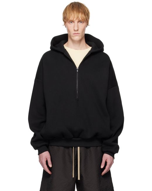 Fear Of God Black Eternal Half Zip Hoodie for men