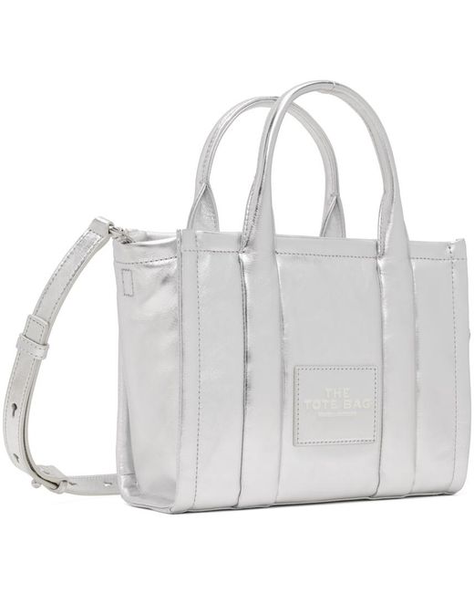 Marc Jacobs White Small 'the Shiny Crinkle Leather' Tote