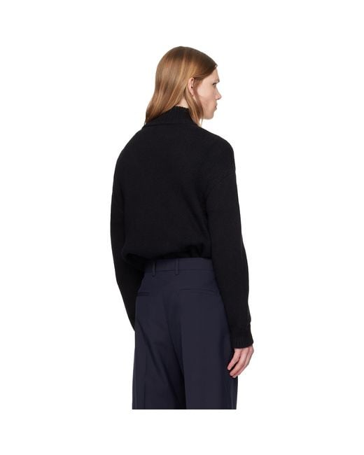 Jil Sander Black Wool & Cashmere Turtleneck for men