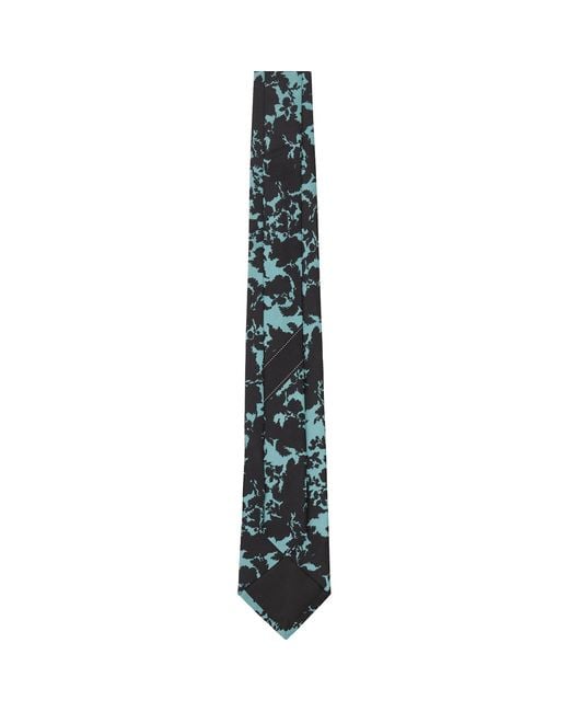 Dries Van Noten Black Printed Silk Tie for men