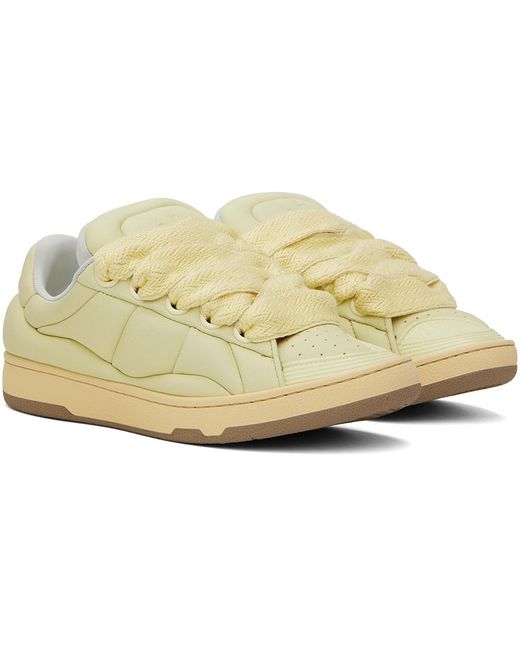 Lanvin Black Yellow Curb Xl Leather Sneakers for men