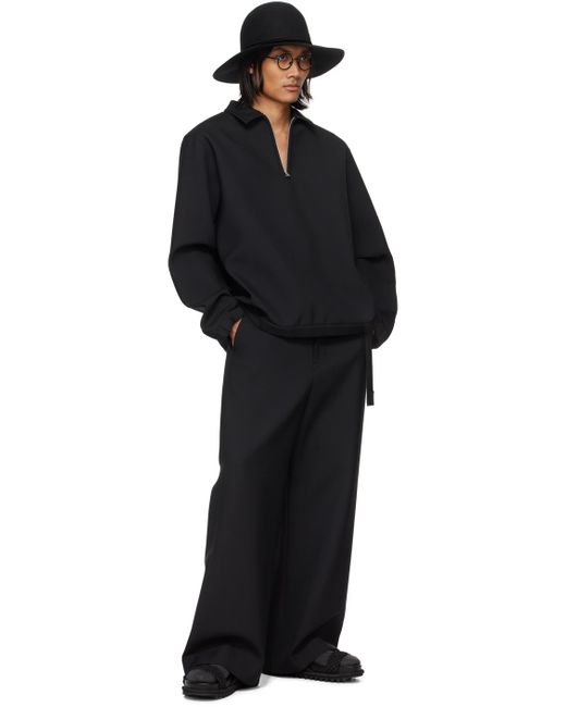 Sacai Black Belted Trousers for men