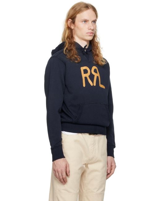 Rrl logo fleece hoodie hotsell