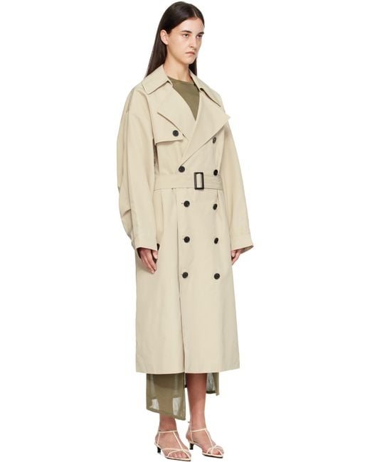 Frankie Shop Natural Mavis Oversized Trench Coat