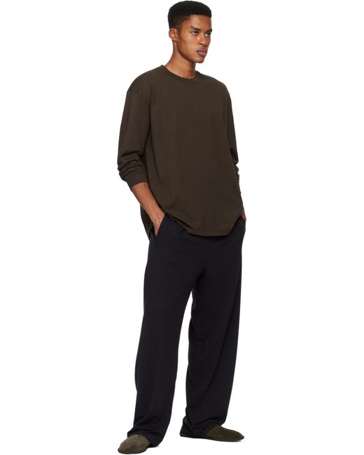 メンズ Skims ブラウン Heavyweight Cotton リラックス 長袖Tシャツ Black