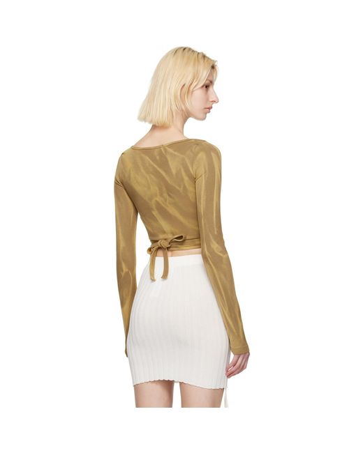 Dion Lee Natural Khaki Interlink Long Sleeve T-shirt
