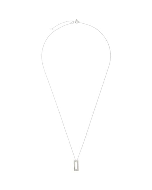 Le Gramme White Rectangle 'Le 1.5G' Necklace for men