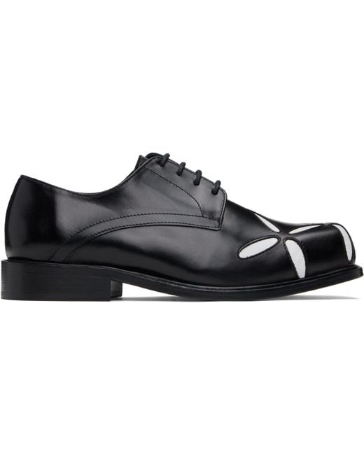 STEFAN COOKE Black Ssense Exclusive & Slashed Square Toe Derbys for men