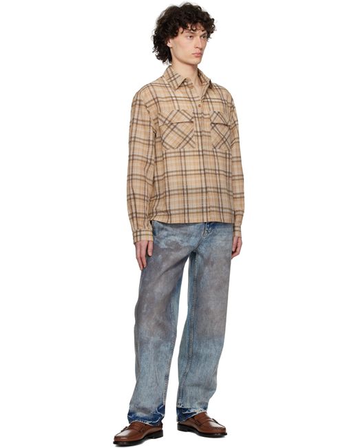 Represent Black Sheer Flannel Shirt for men