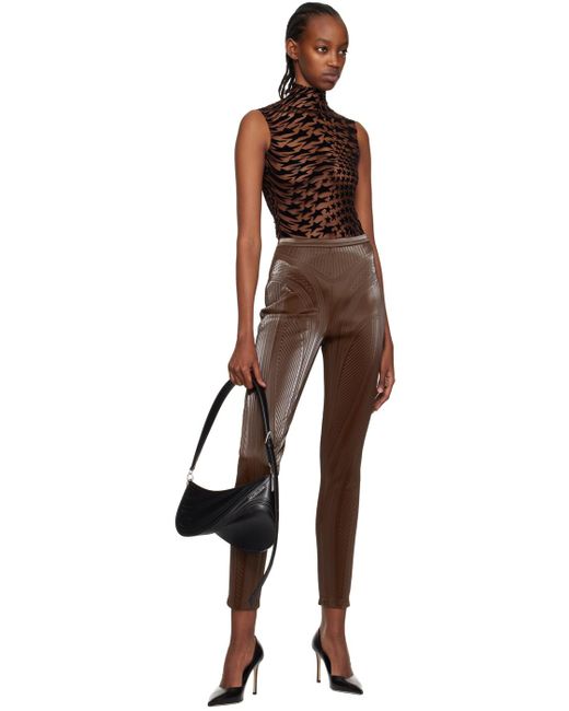 Mugler Brown Star Bodysuit Lyst