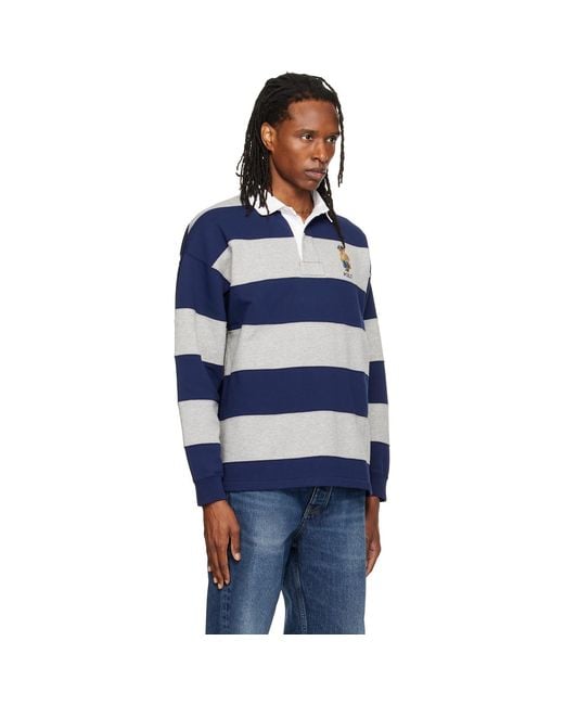 Polo Ralph Lauren Blue Big Fit Polo Bear Rugby Polo for men