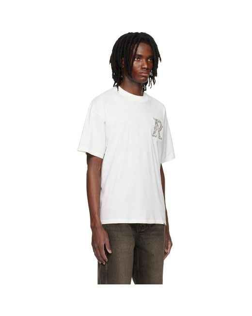 Represent White Off- Western Initial T-Shirt for men