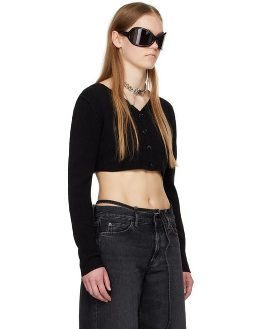 Acne Black Cropped Cardigan