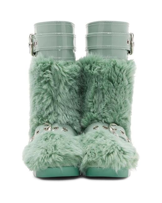 Green deals fur boots