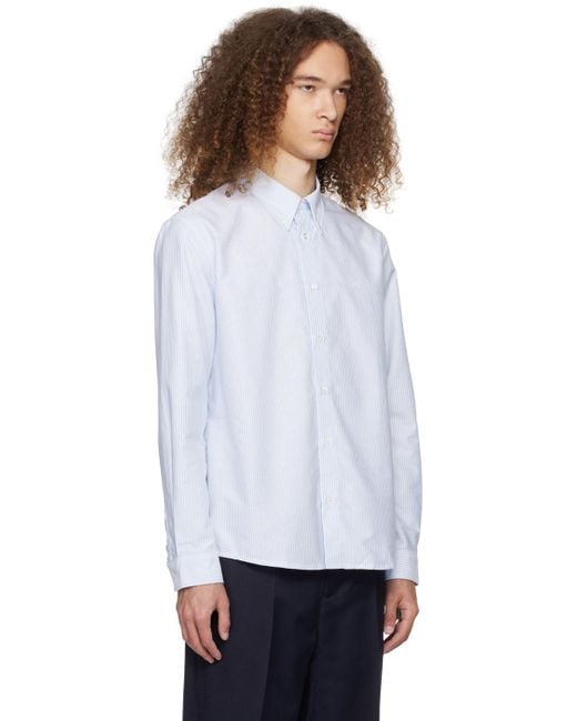 A.P.C. . Blue & White Greg Shirt for men