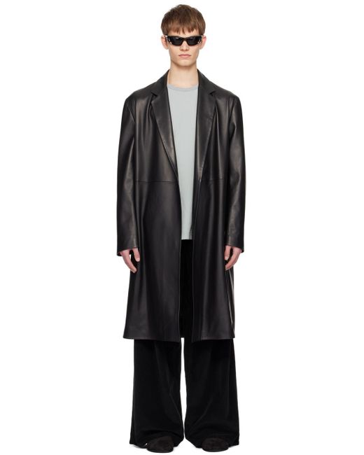 The Row Black Babil Leather Coat for men