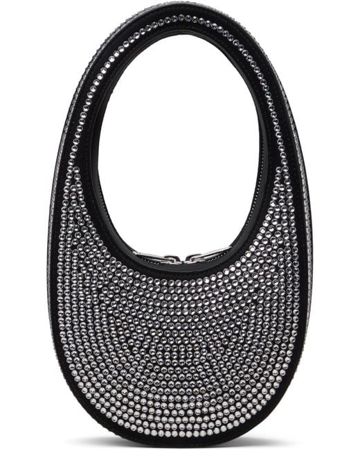 Coperni Black Crystal-Embellished Mini Swipe Bag