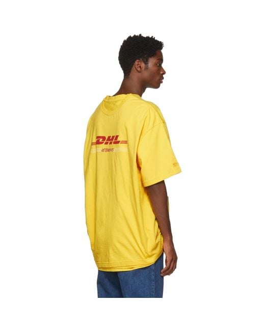 Vetements Yellow Dhl Double T-shirt for Men | Lyst