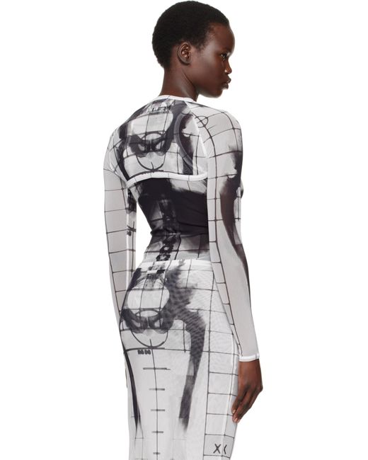 Jean Paul Gaultier ホワイト＆ブラック The Squeletor ボレロ ジャケット Black