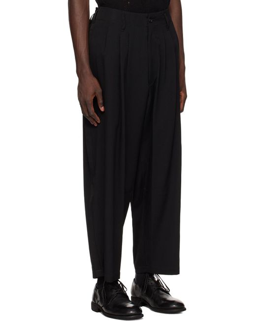 Yohji Yamamoto Black Paneled Trousers for men