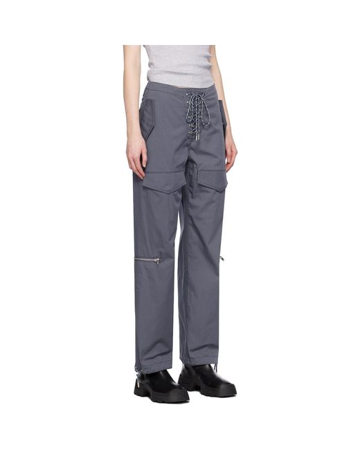 Dion Lee Blue Gray Hiking Pocket Trousers