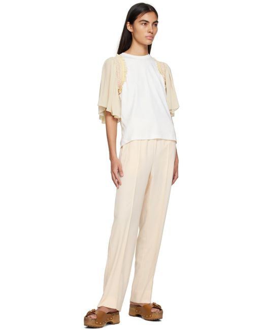 See By Chloé Natural Off-white City Fluid Trousers