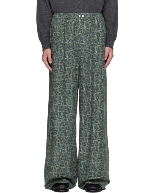 Acne Black Monogram Trousers for men