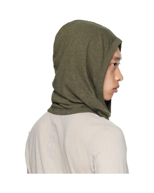 Rick Owens Green Concordians Knit Hood for men