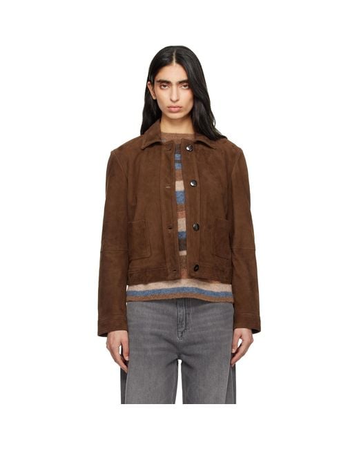 Max Mara Brown Tan Baia Suede Jacket
