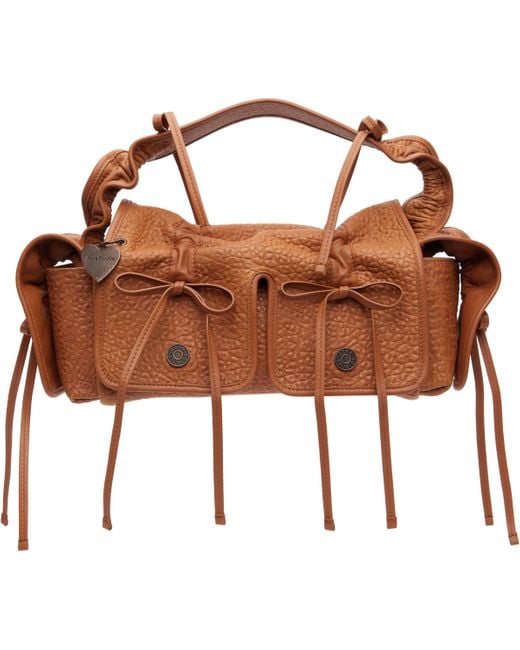Sac Brun Clair En Cuir Grainé À Poches Acne en coloris Brown