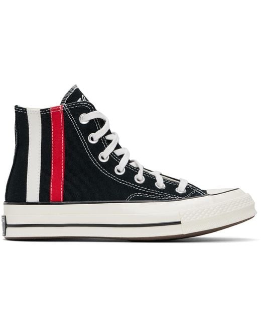 Converse Black Chuck 70 Archival Stripes High Top Sneakers for men