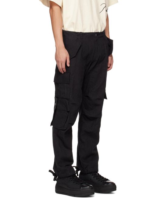 Rhude Black Paneled Cargo Pants for men