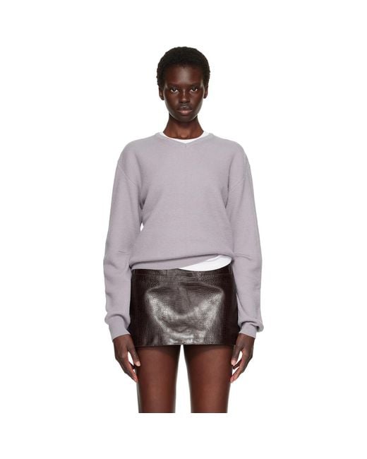 TONYWACK Purple Superfine Wool Commando V-Neck Sweater