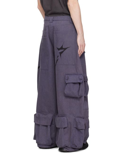 メンズ Collina Strada ネイビー Garden デニム カーゴパンツ Blue