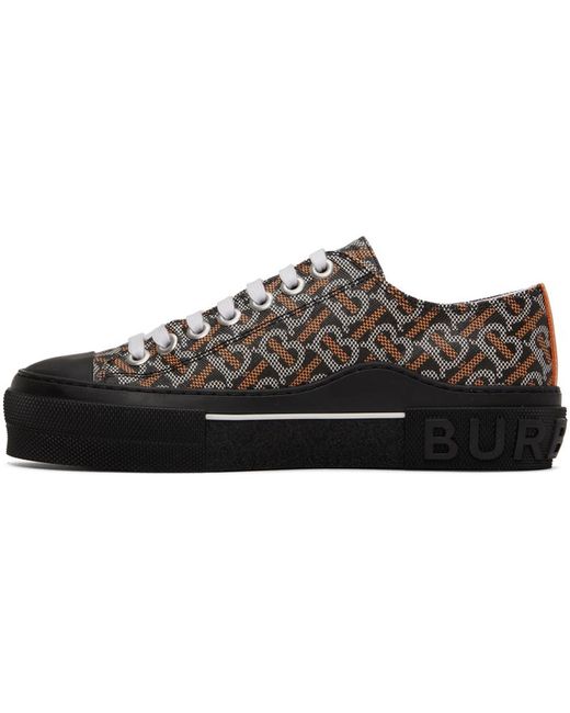 Burberry Black Monogram Print Sneakers for men