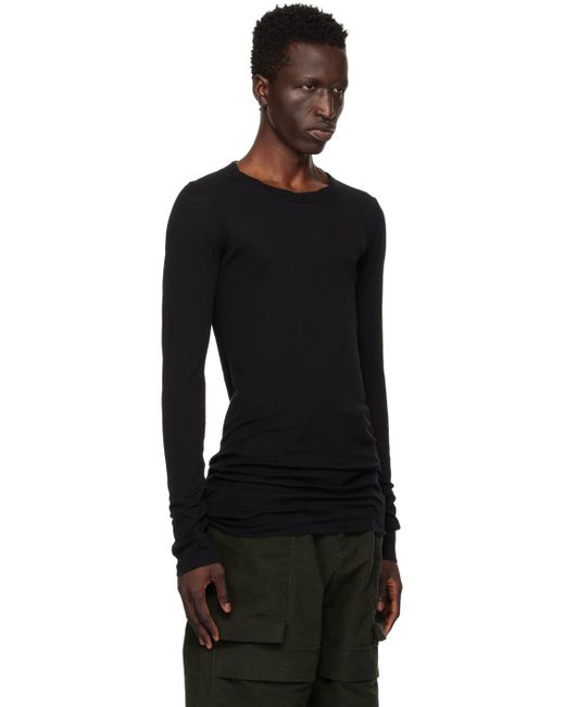 メンズ Rick Owens Porterville リブ 長袖tシャツ Black
