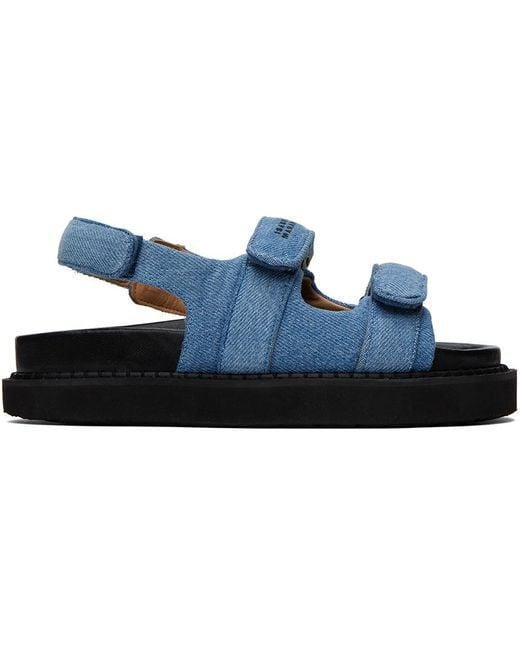 Isabel Marant Black Blue Madee Denim Sandals