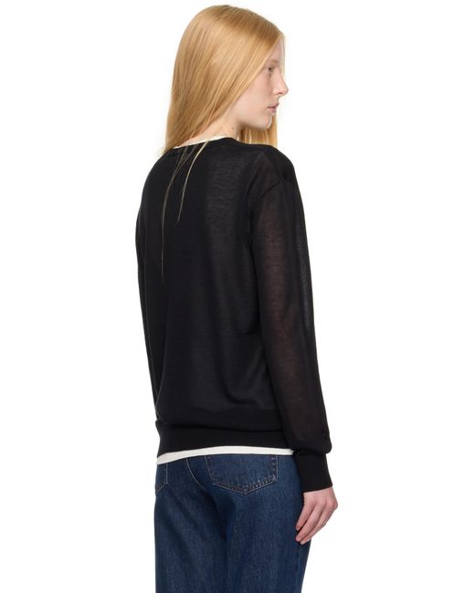 Totême Black Long-Sleeve Knit T-Shirt