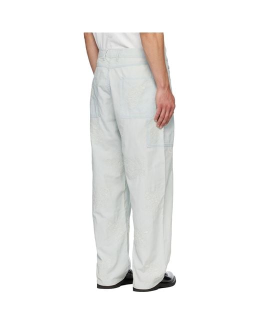 KENZO White Paris Cartoon' Embroidered Cargo Pants for men