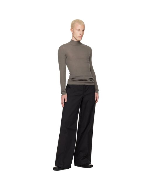 Rick Owens Gray Tower Ribbed Lupetto Sweater for men