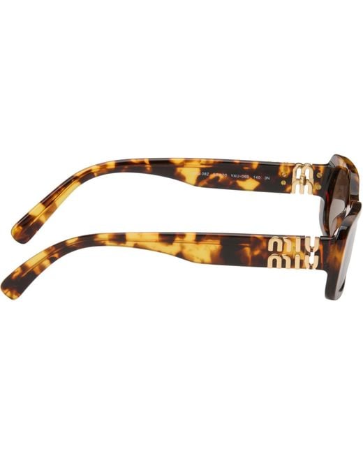 Miu Miu Brown Rectangular Sunglasses