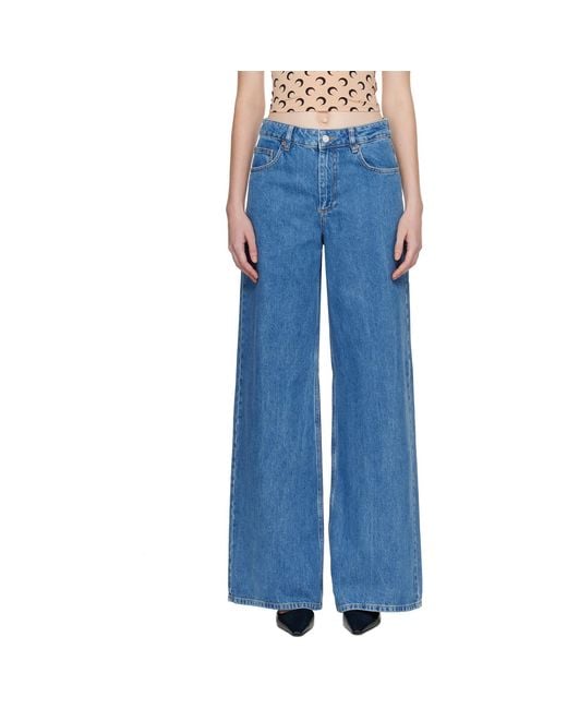MARINE SERRE Blue Moon Laser High-Waist Flare Jeans