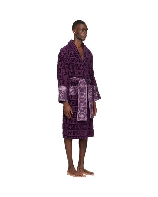 Versace Purple 'I Heart Baroque' Bathrobe for men