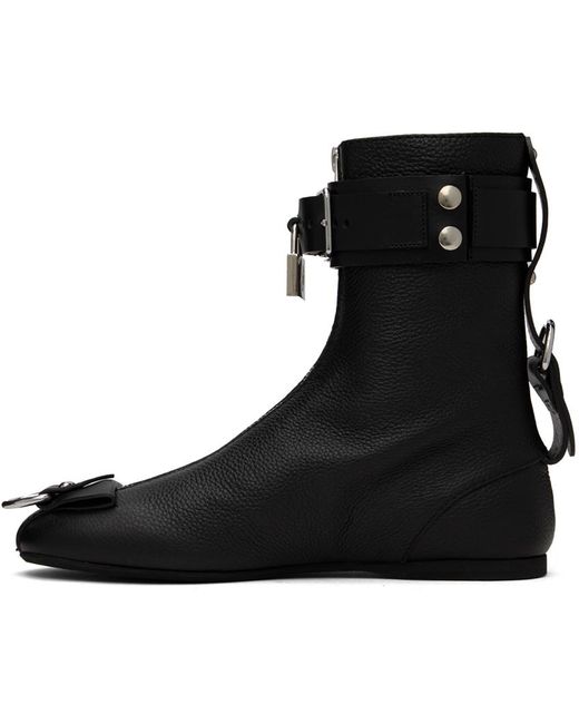 J.W. Anderson Black Padlock Ankle Boots