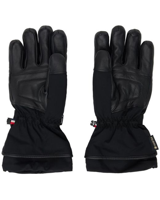 3 MONCLER GRENOBLE Black Padded Gloves for men