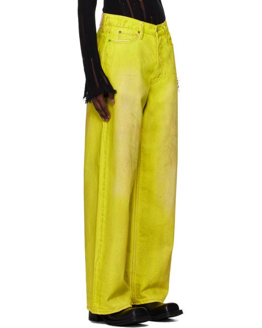 Acne Yellow Loose-Fit Jeans