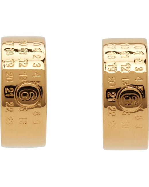 MM6 by Maison Margiela Metallic Numeric Minimal Signature Hoop Earrings