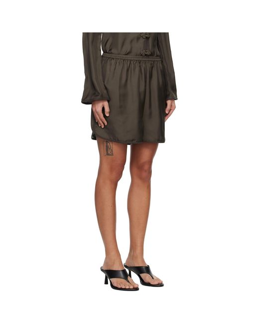Rohe Black Taped Silk Shorts