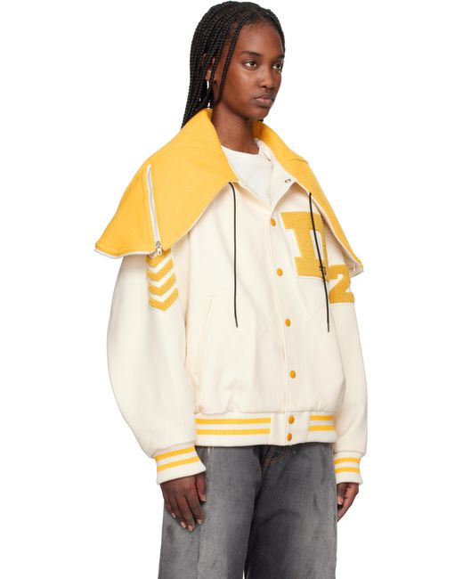 Doublet オフホワイト Petal Mouth Hood バーシティ ボンバージャケット Natural